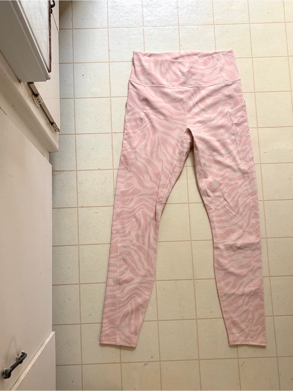 Fabletics Pale Pink Zebra-Print High-Waist Leggings
